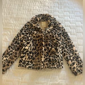 Rebecca Taylor leopard faux fur jacket